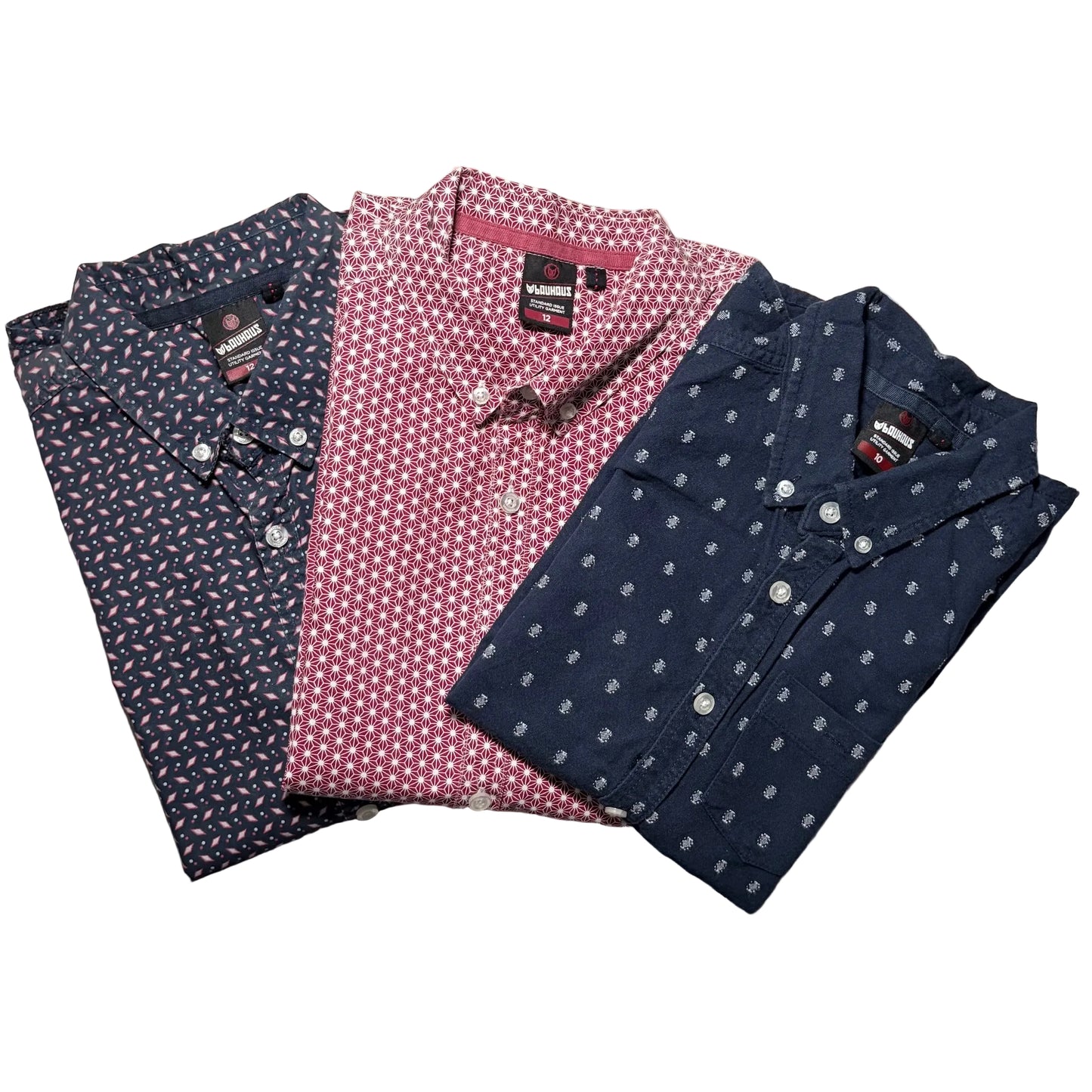 Bauhaus Boy's Collared Short Sleeve Shirts - VARIOUS SIZES & COLOURS