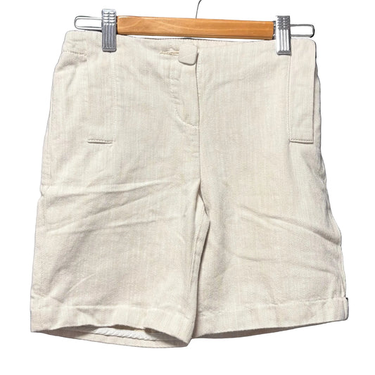 Chloé Girls Luxury Beige Shorts - Fabric Covered Button Detail - Size 8