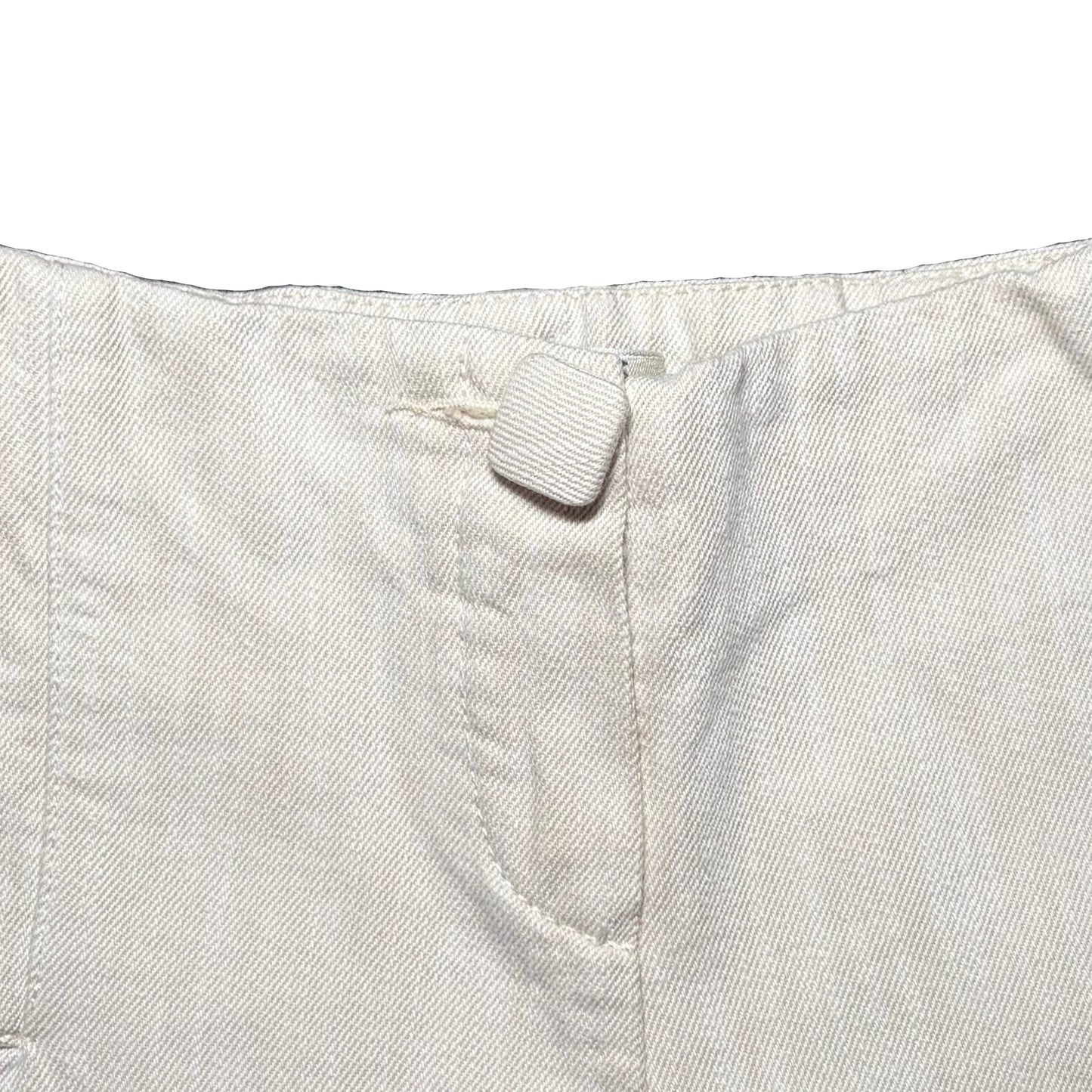 Chloé Girls Luxury Beige Shorts - Fabric Covered Button Detail - Size 8