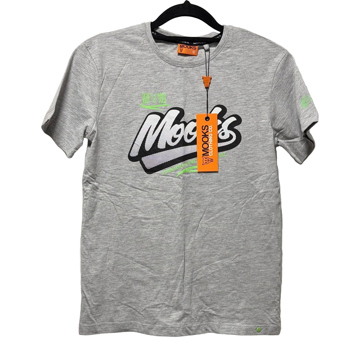 NEW MOOKS Boys Logo Short Sleeve T-shirt - size 10