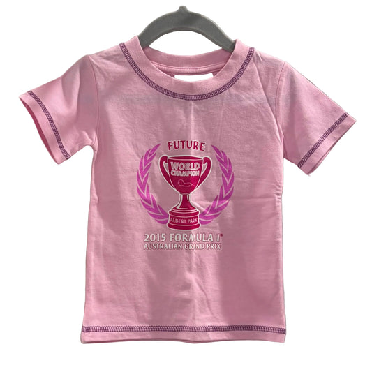 Official 2015 F1 Australian Grand Prix Girls T-Shirt - Pink - Size 2