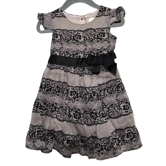 Origami Fit and Flare Party Dress - Black & Apricot size 1