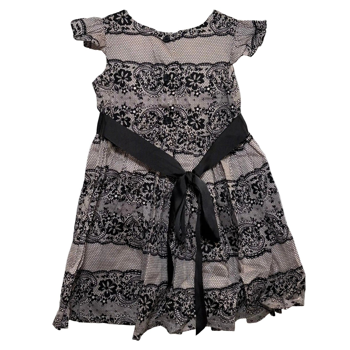 Origami Fit and Flare Party Dress - Black & Apricot size 1